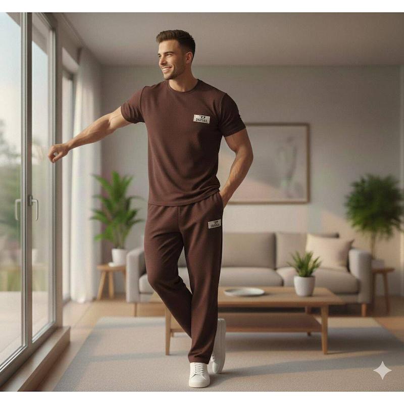 ست تیشرت شلوار بیسکوییتی طرح 🇧🇼 DIESEL 