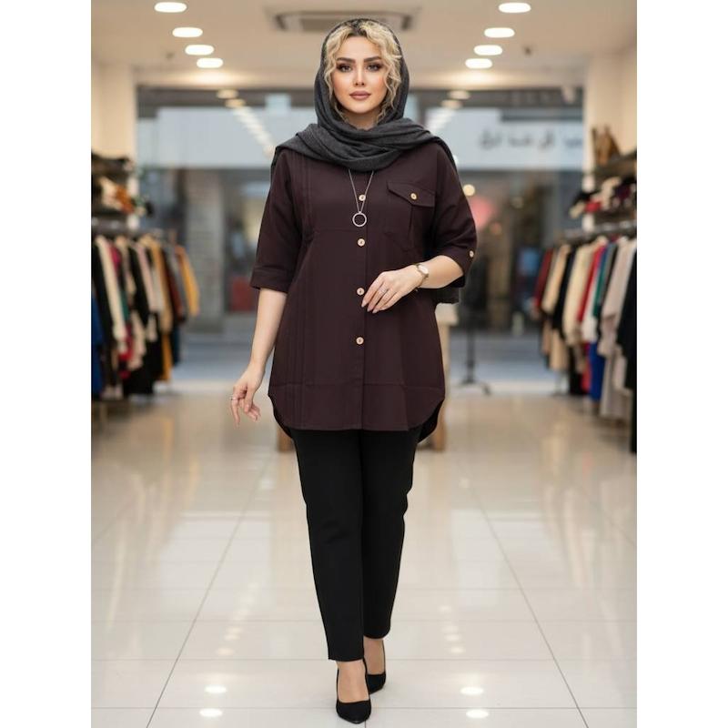شومیز مانتویی پیلی دار🌸🌸🌸