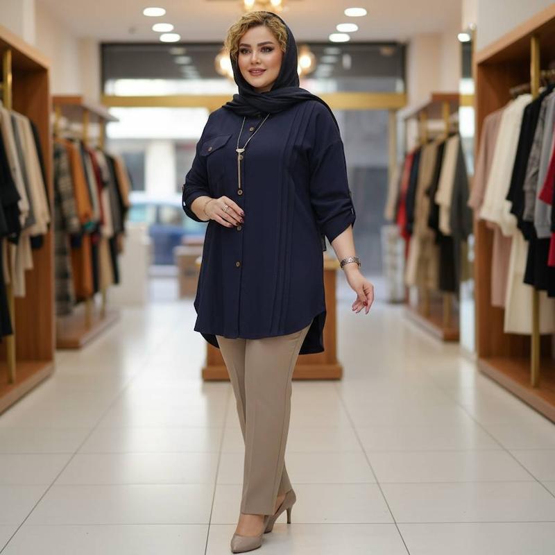 شومیز مانتویی پیلی دار🌸🌸🌸