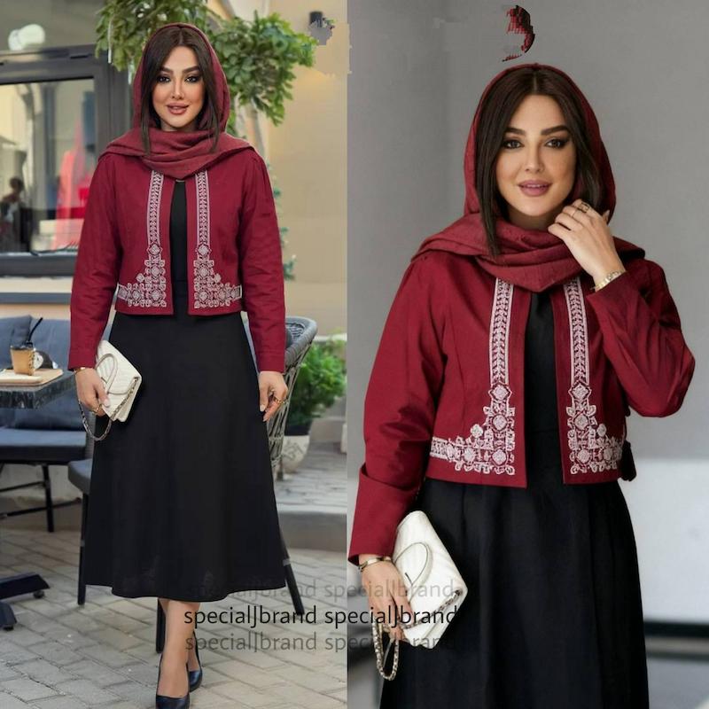 دو تیکه کت مخمل و دامن پرشین سنتی افشان🌹