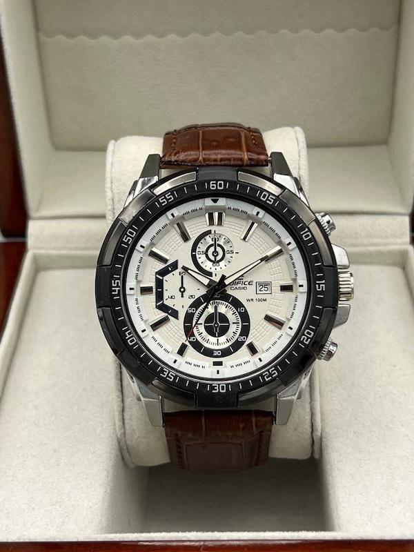 ساعت مردانه بند چرم قهوه ای CASIO🕰️