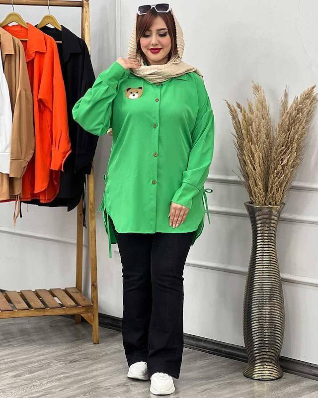 شومیز مانتویی استیکر خرسی🌜🦚