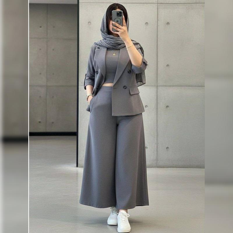 کت و  شلوار رامونا 🍿 🩶 🧢🍸💚💚