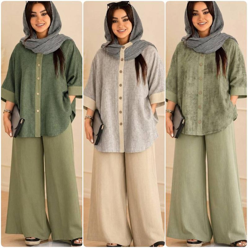 ست شومیز و شلوار گازوئیلی بهار مست 🫀