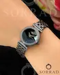 ساعت الگانس زنانه شیشه منشوری / ساده بند استیل صفحه (در رنگبندی مختلف)(اورجینال)