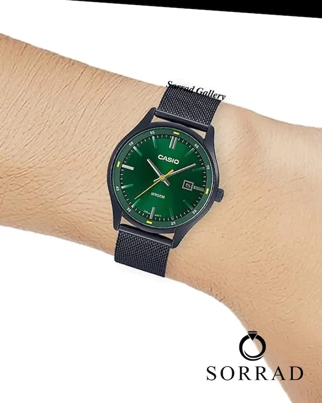 ساعت کاسیو جی شاک مردانه / کلاسیک بند حسیری صفحه سبز (اورجینال)