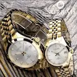 ساعت ست لاکسمی (زنانه و مردانه) / کورنوگراف بند استیل رنگ طلایی صفحه سفید (اورجینال)