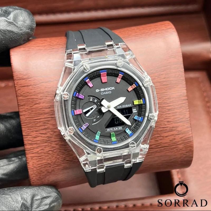 ساعت جی شاک اسپرت / فول تایم بند رابر رنگ مشکی صفحه مشکی