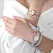 ساعت رویال کرون زنانه / ساده فول نگین بند استیل  صفحه دورنگین