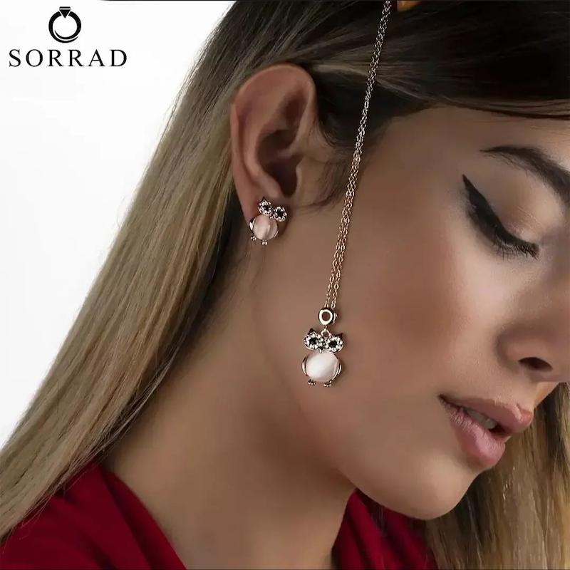 ست گردنبند و گوشواره طرح جغد اپال کلیو