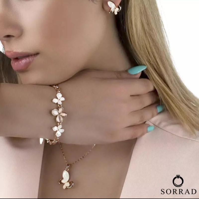 نیم ست پروانه صدفی اپال کلیو