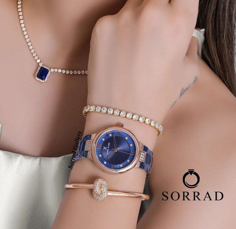 ساعت دنیل کلین زنانه / ساده بند استیل رنگ سرمه ای صفحه سرمه ای رزگلد