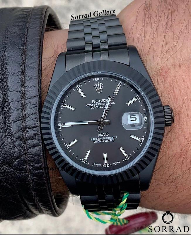 ساعت رولکس مردانه / اتومات بند استیل رنگ مشکی صفحه مشکی