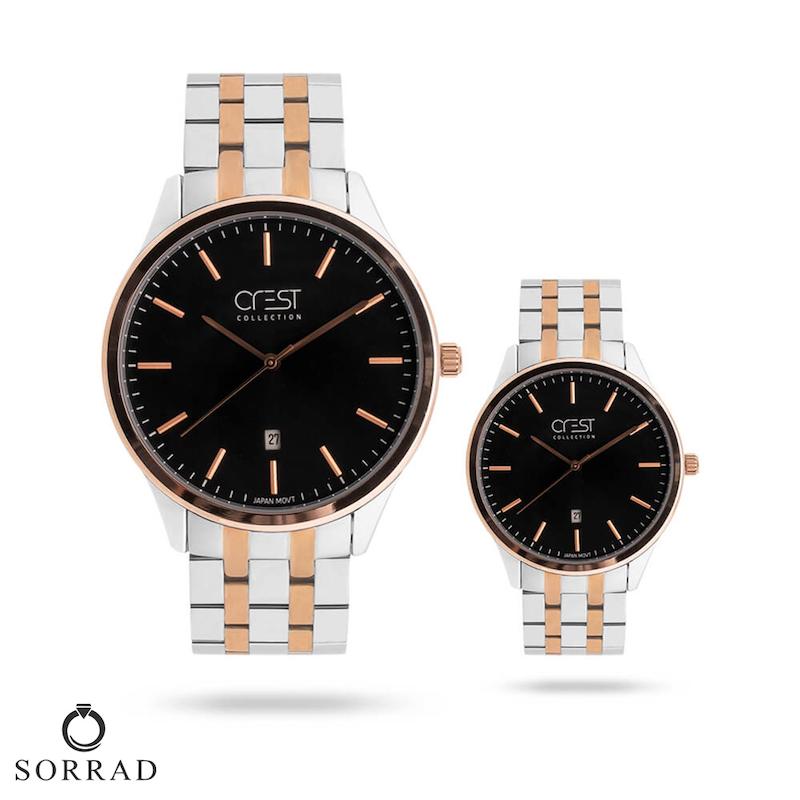 ست ساعت مچی عقربه‌ای زنانه و مردانه کرست | مدل Crest 6701-1