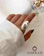 انگشتر بیضی/ آبکاری نقره