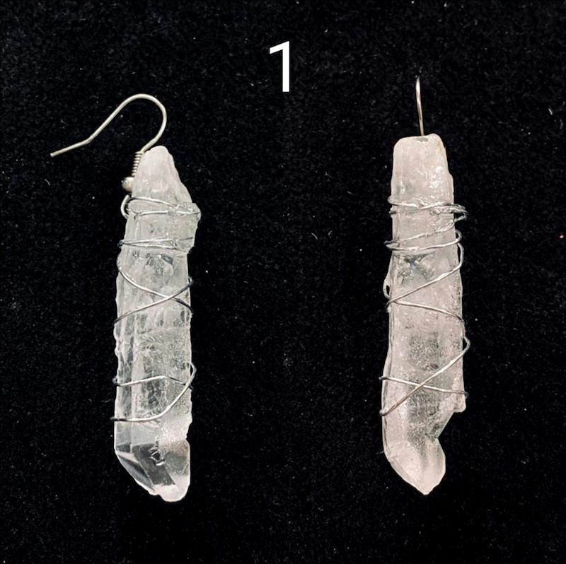 گوشواره تکی سنگ کوارتز