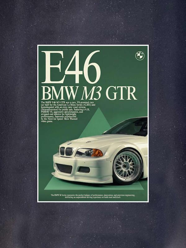 پوستر ماشین طرح BMW M3 GTR E46