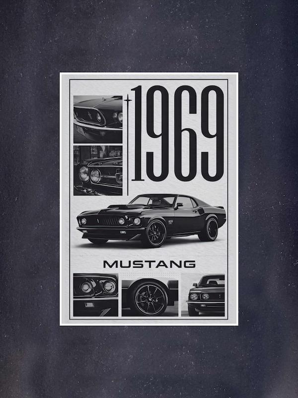 پوستر ماشین طرح FORD Mustang 1969
