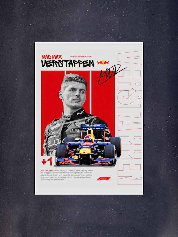 مجموعه پوستر فرمول 1 طرح مکس ورشتپن max verstappen