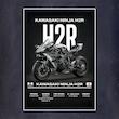 مجموعه پوستر موتور طرح Kawasaki NINJA H2R