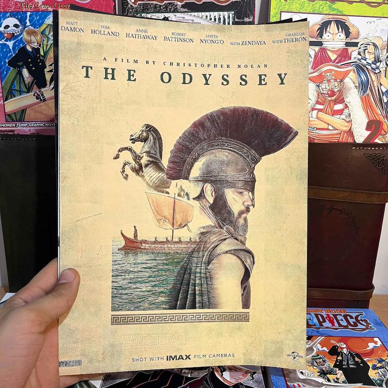 خرید پوستر فیلم اودیسه کریستوفر نولان (The Odyssey) | کیفیت چاپ عالی (ابعاد A4)آماده یک سفر حماسی و بی‌نظیر در دنیای سینما هستید؟ کریستوفر نولان با اقتباس از داستان جاودانه اودیسه، بار دیگر مرزهای سینمای حماسی و بصری را جابه‌جا کرده است. اگر از طرفداران شش‌آتشی سینمای نولان هستید، این پوستر فیلم اودیسه (The Odyssey) دقیقا همان دکور خاص و چشم‌نوازی است که باید روی دیوار اتاق یا فضای کاری‌تان داشته باشید.از پوستر رسمی و اصلی فیلم گرفته تا طرح‌های مفهومی و گرافیکی متناسب با سبک کارگردانی نولان؛ جلوه‌ای از هنر سینمای مدرن را به خانه خود بیاورید!چرا این پوستر اودیسه نولان بهترین انتخاب برای شماست؟چاپ با وضوح و رزولوشن فوق‌العاده بالا: آثار نولان پر از جزییات بصری عمیق و رنگ‌بندی‌های خاص است. فناوری چاپ پیشرفته ما باعث می‌شود تمام جزئیات، سایه‌روشن‌ها و کنتراست رنگی پوستر با بالاترین کیفیت و شفافیت روی کاغذ بنشیند.کاغذ باکیفیت گلاسه و کتد: این پوسترها روی کاغذهای مقاوم گلاسه و کتد با گرماژ بالا چاپ می‌شوند که ضخامت عالی دارند، دچار خمیدگی نمی‌شوند و جلوه‌ای نیمه‌براق و فاخر به دیوار می‌بخشند.ابعاد استاندارد A4 (مناسب قاب و گالری دیواری): سایز A4 گزینه‌ای عالی برای چیدمان‌های دیواری است. می‌توانید پوستر اودیسه را در کنار دیگر آثار شاهکار نولان (مثل میان‌ستاره‌ای، سرآغاز و اوپنهایمر) قرار دهید و یک گالری دیواری اختصاصی از سینمای نولان بسازید.دکوراتیو و مدرن: گزینه‌ای فوق‌العاده برای تزیین اتاق خواب، گیم‌روم، دفتر کار، کافه‌ها و تمام فضاهایی که به هنر سینما اهمیت می‌دهند.مشخصات فنی محصولویژگیمشخصاتموضوعفیلم سینمایی اودیسه (The Odyssey) به کارگردانی کریستوفر نولانسایزA4 (حدود ۲۰ در ۳۰ سانتی‌متر)جنس کاغذکاغذ کتد / گلاسه باکیفیت و گرماژ بالانوع چاپچاپ دیجیتال با کیفیت بالا و رنگ‌های دقیقکاربردتزیین دیوار، هدیه به خوره فیلم و طرفداران نولانبهترین هدیه برای طرفداران کریستوفر نولاناگر در میان دوستان و نزدیکان‌تان کسی هست که با هر فیلم نولان به وجد می‌آید، هیچ هدیه‌ای جذاب‌تر و سوپرایزکننده‌تر از پوستر باکیفیت اثر جدید این کارگردان بزرگ نیست!ارسال در بسته‌بندی ایمن: تمامی پوسترها در بسته‌بندی محکم و مقاوم فرستاده می‌شوند تا بدون هیچ‌گونه تاخوردگی، آسیب یا خط‌وخش کاملاً سالم به دست شما برسند.وارد سفر حماسی نولان بشید، طرح مورد علاقه‌تون رو انتخاب کنید و همین حالا سفارشتون رو ثبت کنید!