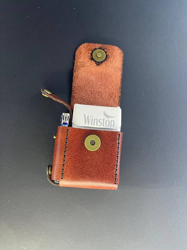 کیف سیگار ساده چرمی