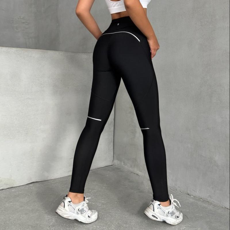 لگ نوار دار کمر پهن لیدی هورم - رنگ مشکی نوار سفید کد 2652