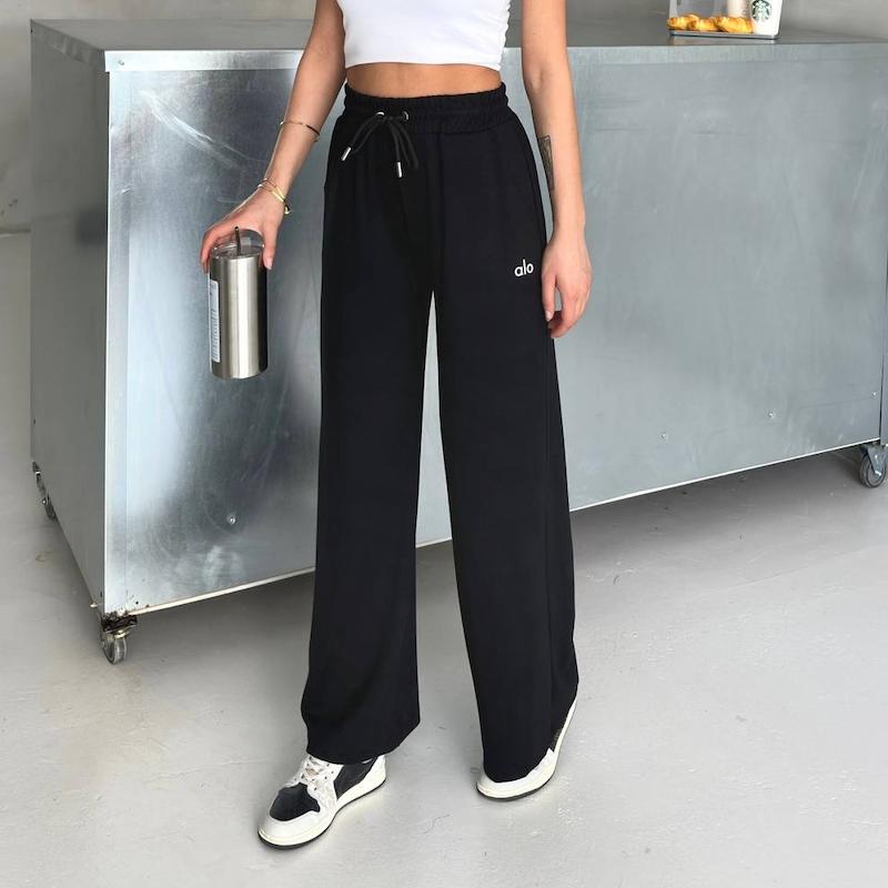 شلوار بگ زنانه الو یوگا ترکیه - کمر کشی - رنگ مشکی