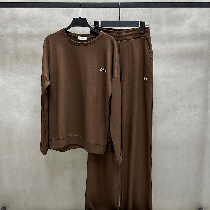 ست بلوز و شلوار زنانه الو یوگا قواره آزاد ترکیه - رنگ قهوه ای
