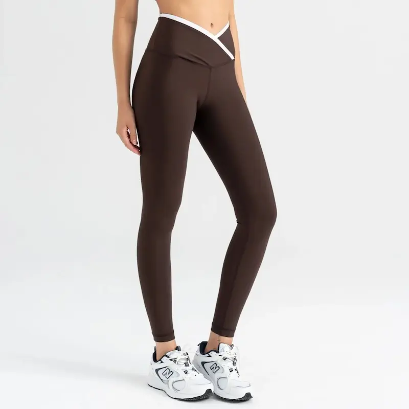 لگ ورزشی کمر گنی لیسمینا مدل  kontrast قهوه ای نوار سفید _ کد 553