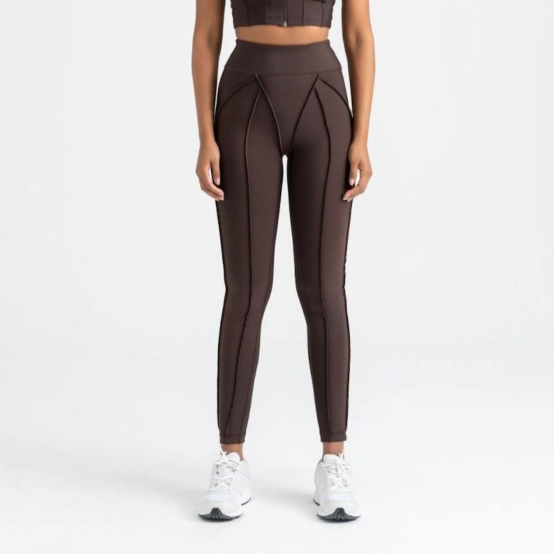 لگ ورزشی کمر گنی لیسمینا مدل Sculpt Line دوخت برعکس _ رنگ قهوه ای کد 532