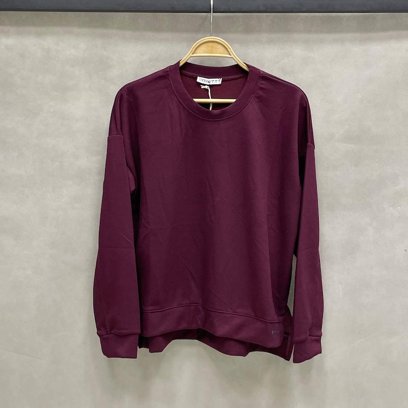 بلوز زنانه اویشو قواره آزاد و بغل چاکدار ترک - رنگ زرشکی - کد 05