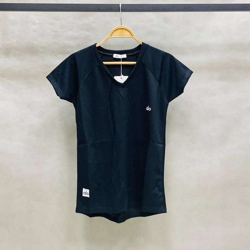 تیشرت یقه هفت قواره آزاد الو یوگا ALO YOGA - رنگ مشکی - کد 2044