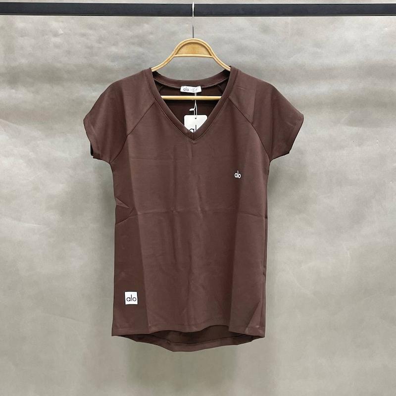 تیشرت یقه هفت قواره آزاد الو یوگا ALO YOGA - رنگ قهوه ای - کد 2044
