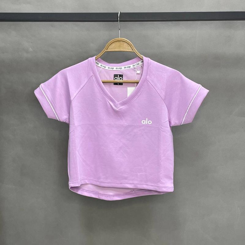 کراپ یقه هفت الو یوگا ALO YOGA ترکیه - رنگ یاسی - کد 2001