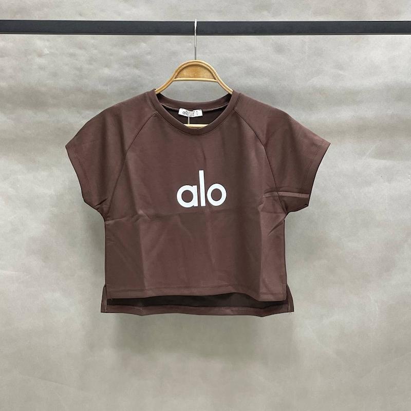 کراپ الو یوگا ALO YOGA بغل چاکدار- رنگ قهوه ای- کد 2040