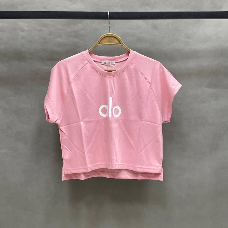 کراپ الو یوگا ALO YOGA بغل چاکدار- رنگ صورتی اورجینال- کد 2040