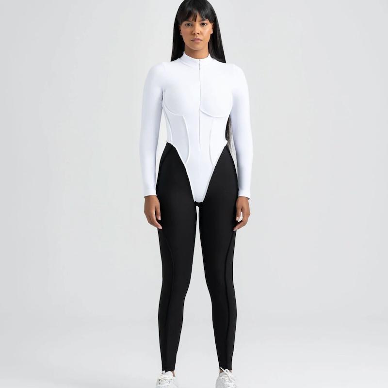 اورال آستین بلند جلو زیپدار لیسمینا مدل scuplt line دوخت برعکس پشت باز - کد 2362