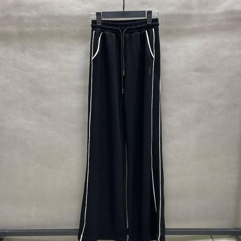 شلوار بگ زنانه اویشو بغل نوار دار وارداتی - رنگ مشکی - کد 2349