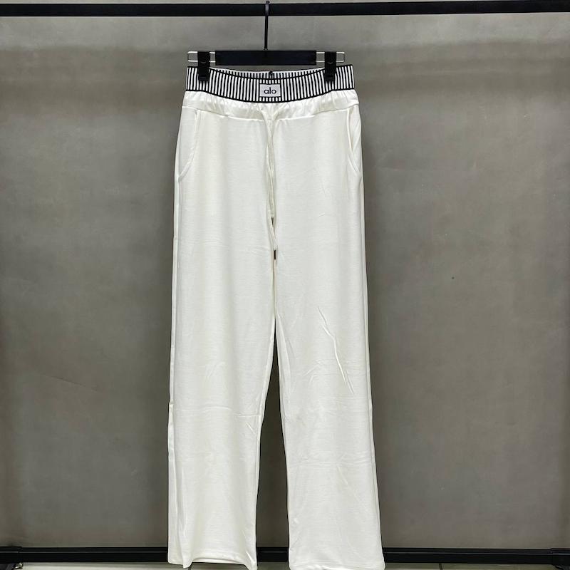 شلوار بگ زنانه الو یوگا ترکیه - کمر کشی - رنگ سفید - کد 2517
