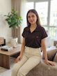 تیشرت یقه دار الو یوگا ALO YOGA باکسی - رنگ قهوه ای - کد 5638