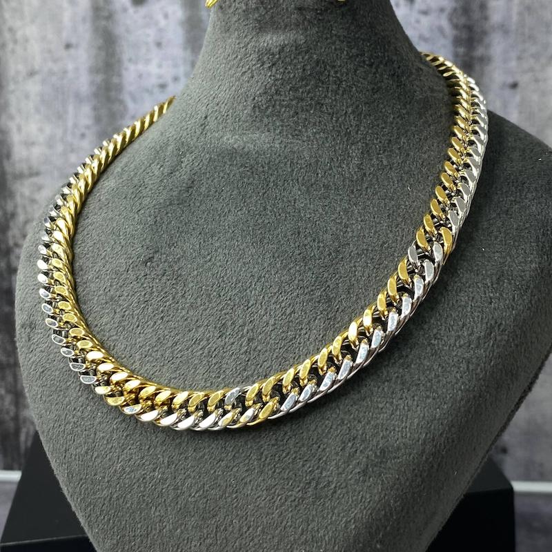  گردنبند دو رنگ استیل کارتیر