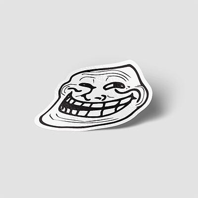 استیکر ترول خندان Troll face laughing