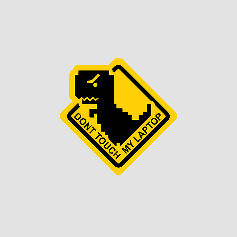 استیکر Don't Touch My Laptop T-rex