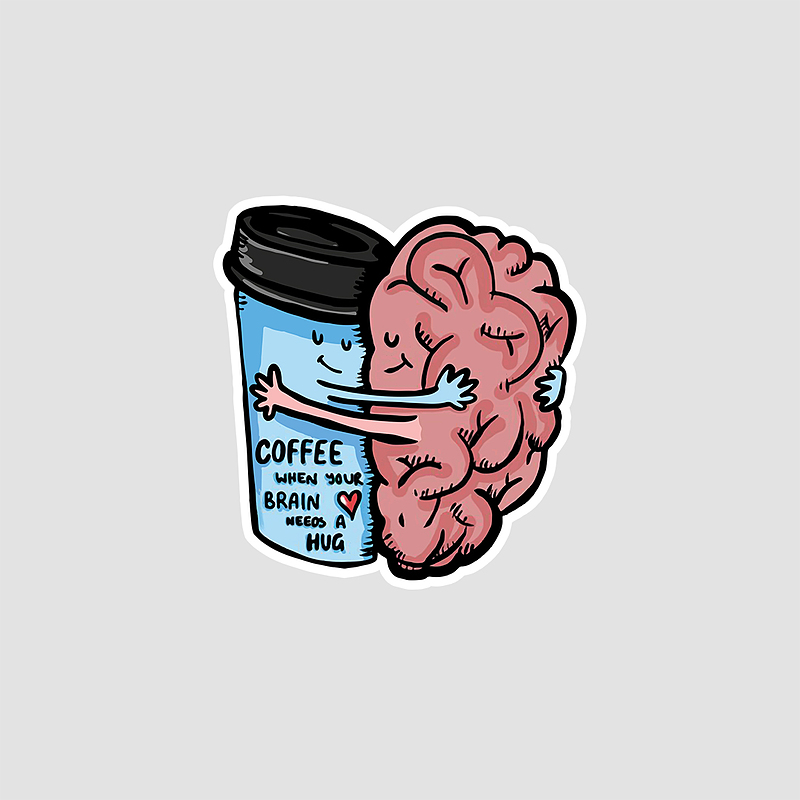 استیکر Coffee and Brain برای قهوه خورا ☕