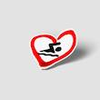 استیکر عشق شنا I love swimming