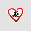 استیکر عشق شنا I love swimming