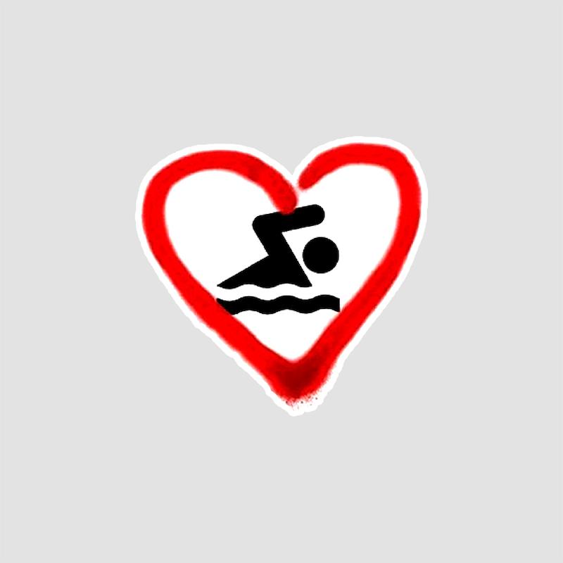 استیکر عشق شنا I love swimming
