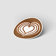 استیکر لته آرت latte art طرح قلب heart