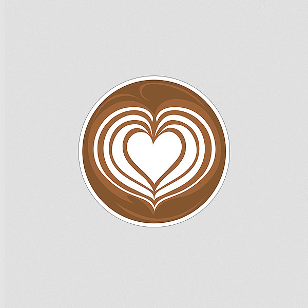 استیکر لته آرت latte art طرح قلب heart